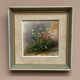 Mid-century oil on panel 'Flowers' by G. Sigrand, vintage & framed 24 × 24 cm