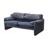 Sofa "Maralunga" by Vico Magistretti edition Cassina velvet bicolor