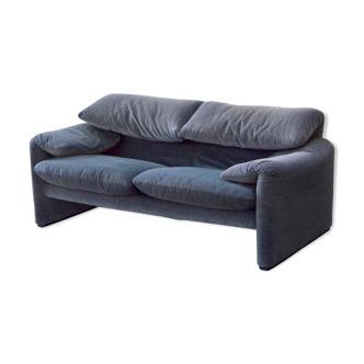 Sofa "Maralunga" by Vico Magistretti edition Cassina velvet bicolor