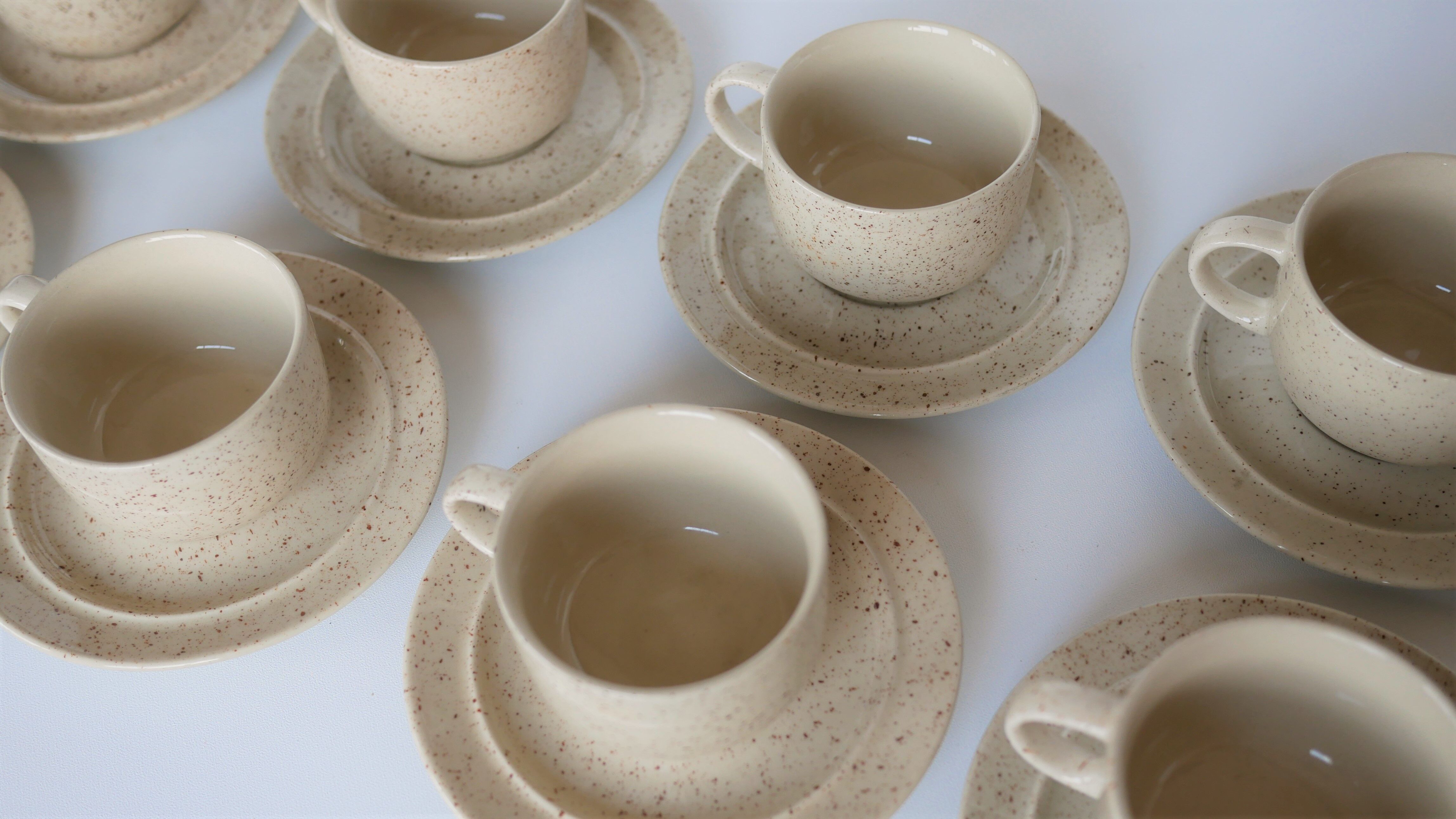 Coffee cup and vintage pyrity sandstone subcup