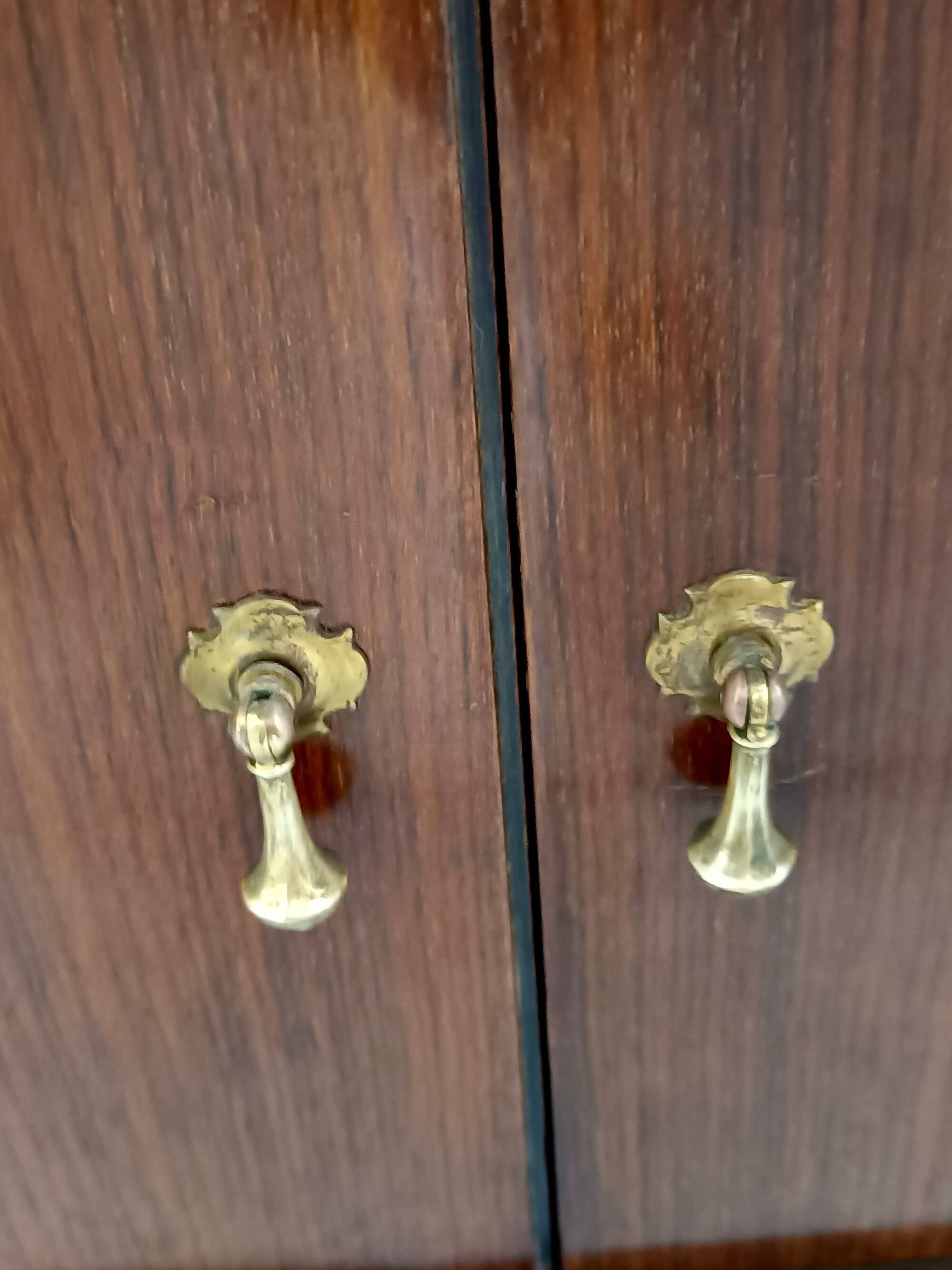 Pair of Black Walnut Nightstands with Marble Top ascr. to Paolo Buffa, Ita