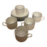 Set of Portuguese porcelain cups and saucers