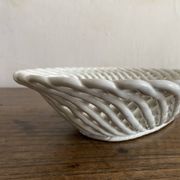 Bread basket or woven ceramic fruit bowl Italy