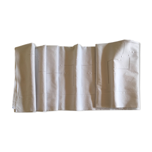 Drap de toile brodé de jours et de pois 240cm