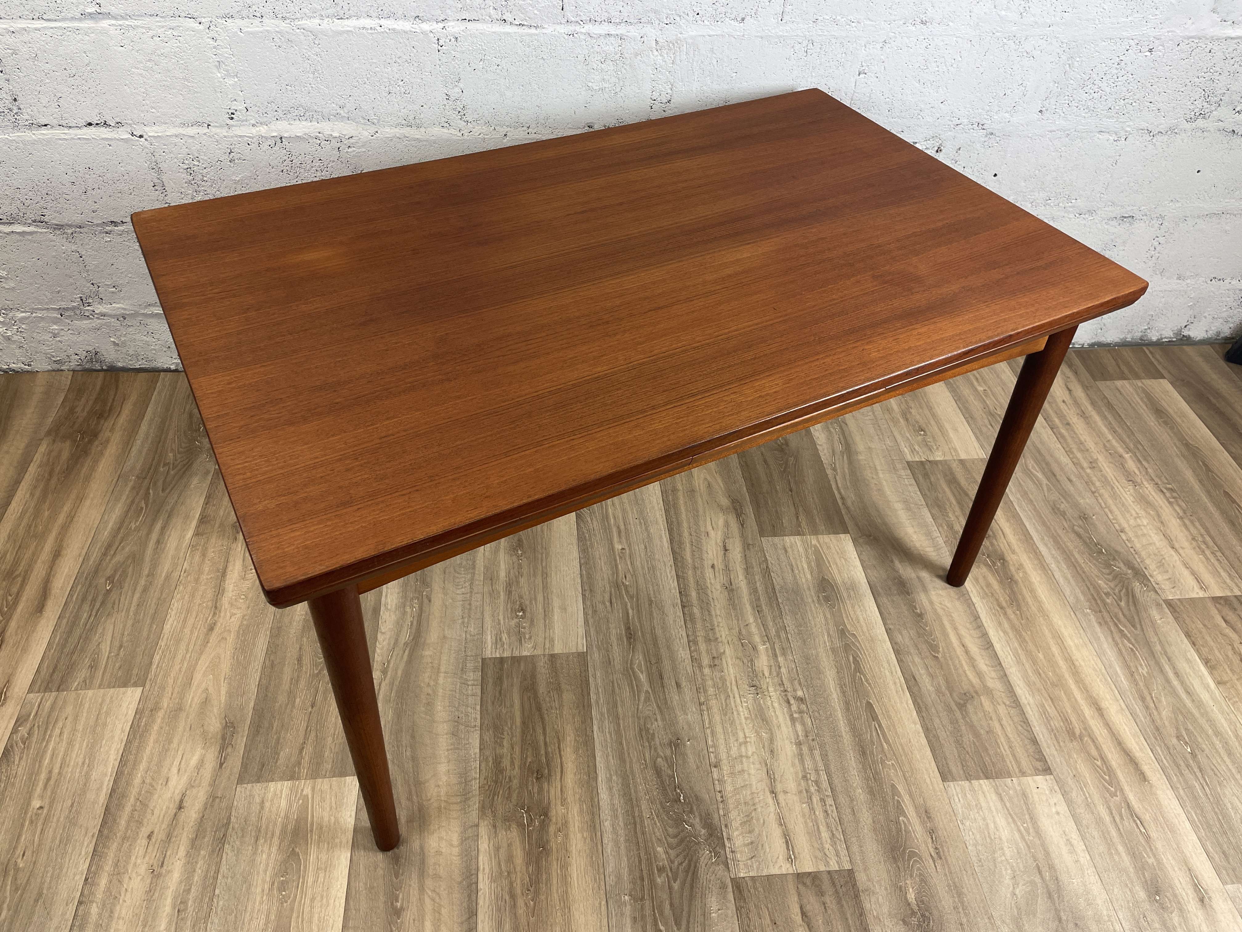 Scandinavian teak dining table and oak extensions, 60s