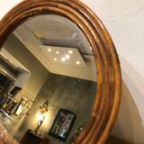 Round rattan mirror to lay