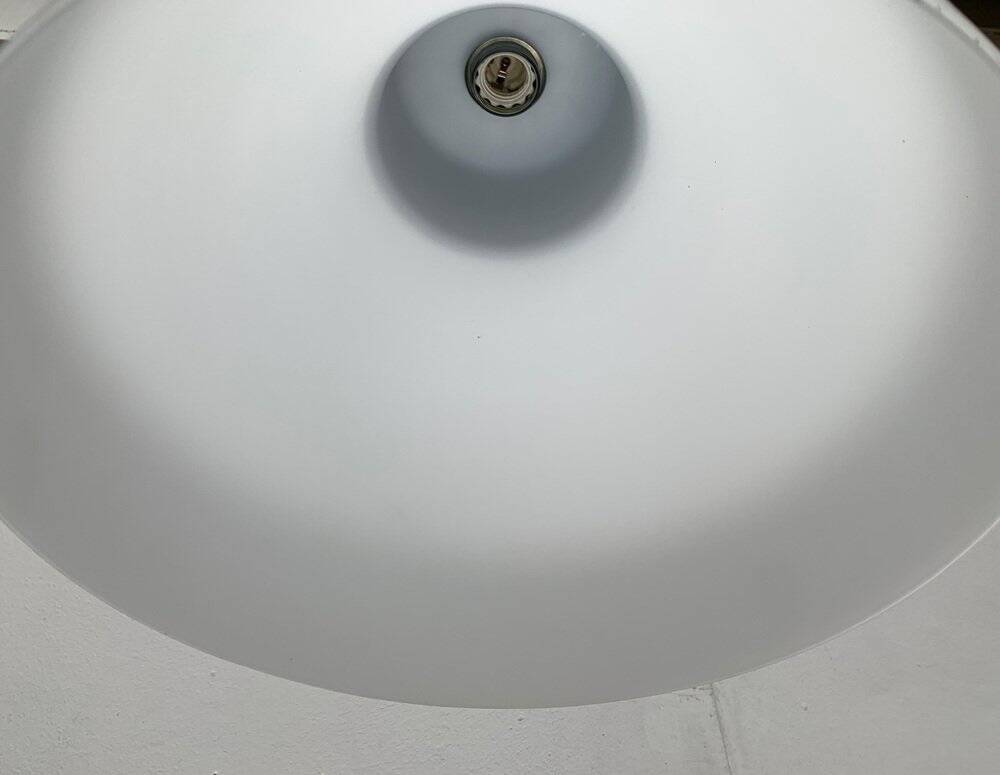 Minimalist bell-shaped pendant lamp in metal and glass, Italian by Sebastian Herkner for Classicon.