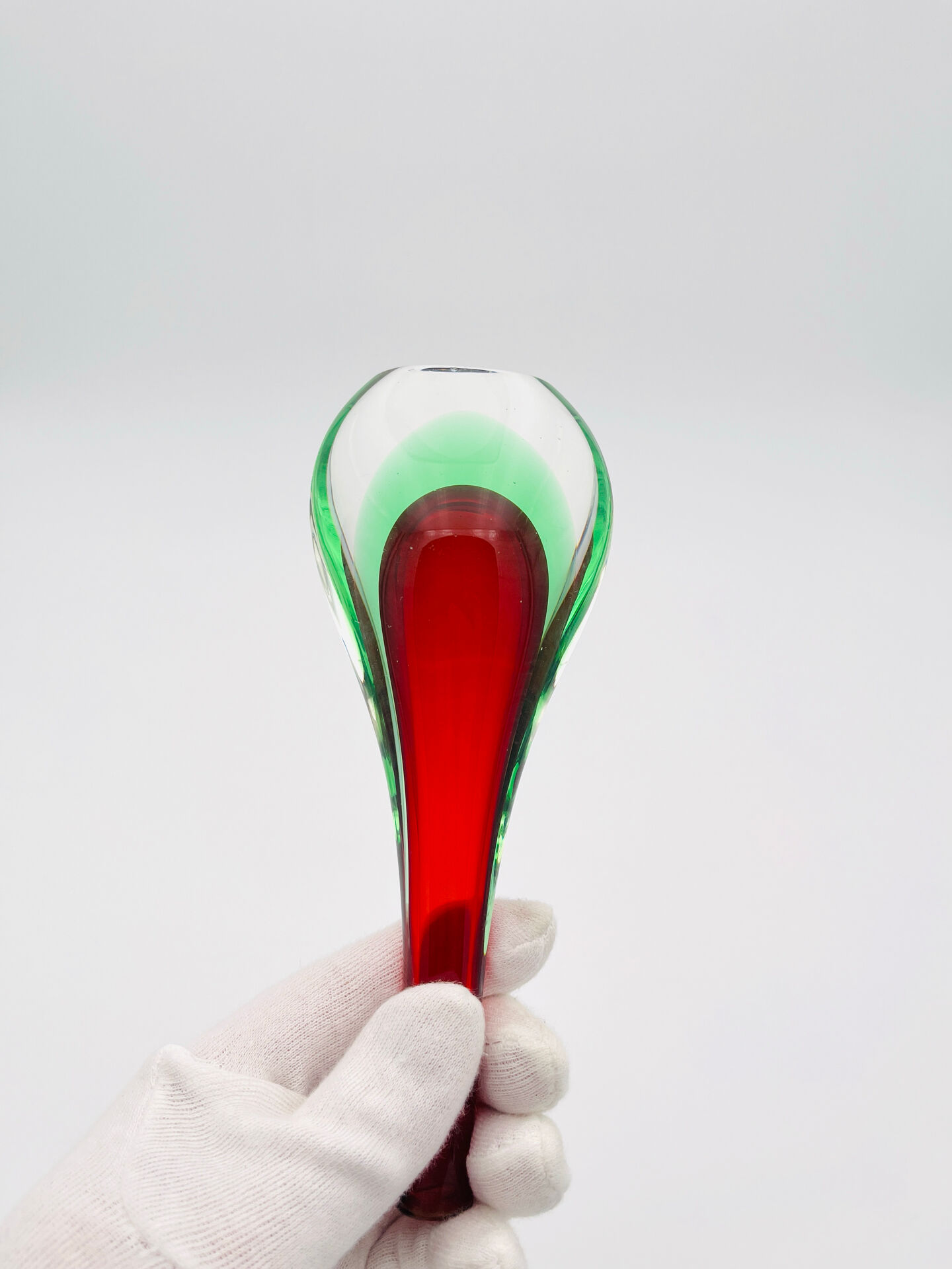 Murano Soliflore Vase - Flavio Poli - Sommerso Red Green 19cm