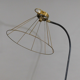 Lampadaire porte revue en fer forgé et et laiton, ampoule apparente 1960