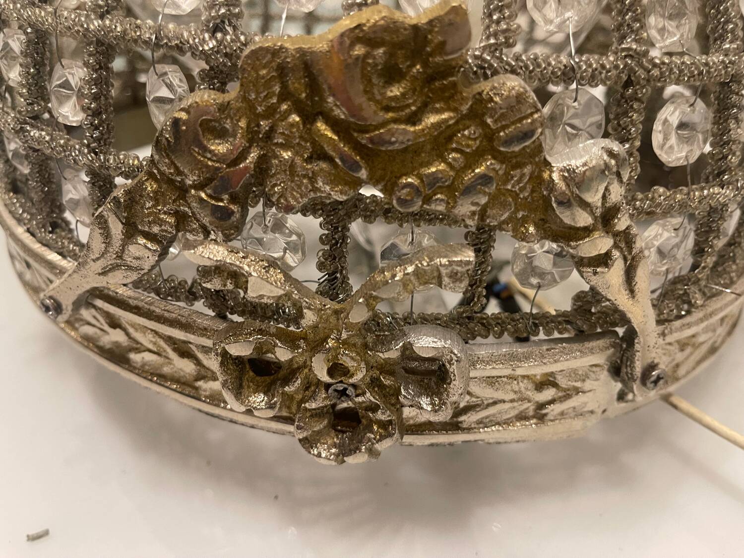 Crystal Beaded Flushmount 1980’s