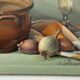 Huile sur toile par Charlène le Perron l'ecuelle jaune nature morte