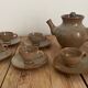 Stoneware teapot and cups