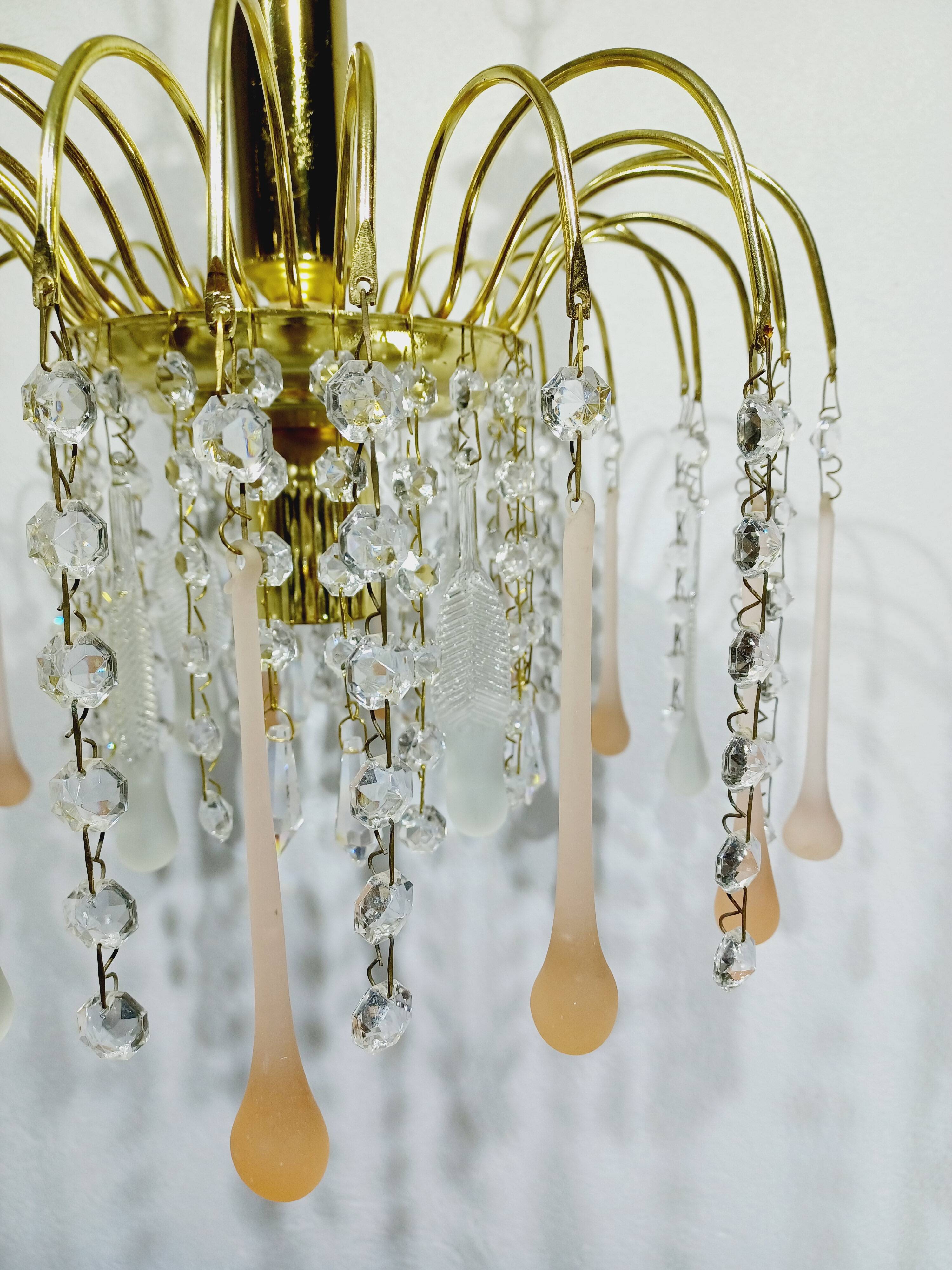 murano and crystal drops chandelier