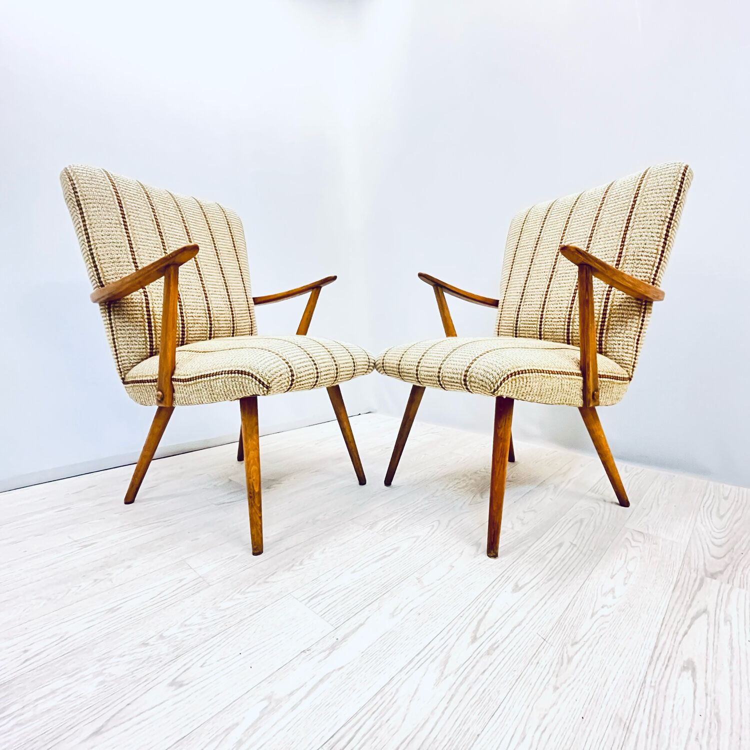 A pair vintage Cocktail chairs with stripes