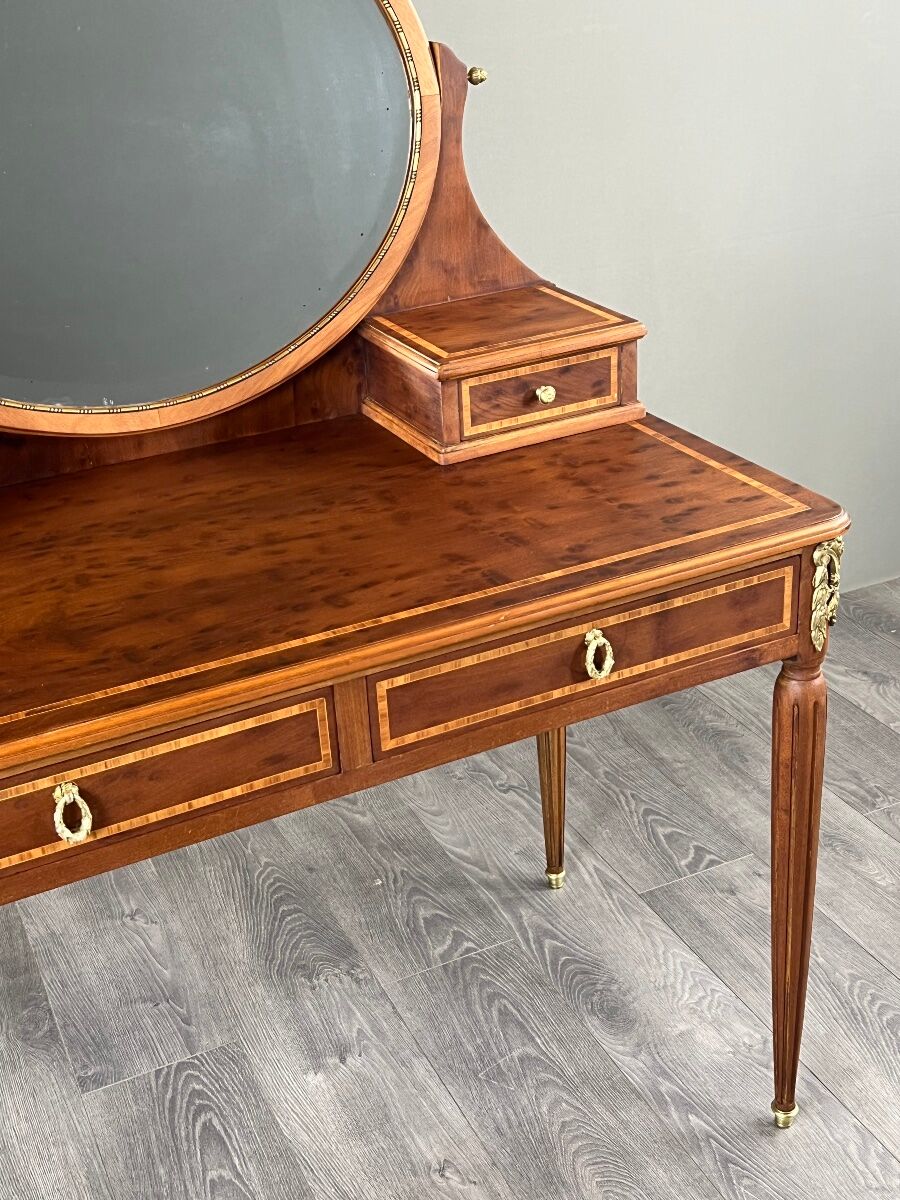 Louis XVI style dressing table in marquetry, 20th century