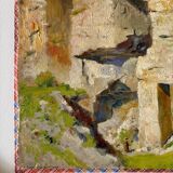 Oil painting on canvas "House and Cliff" No. 21
