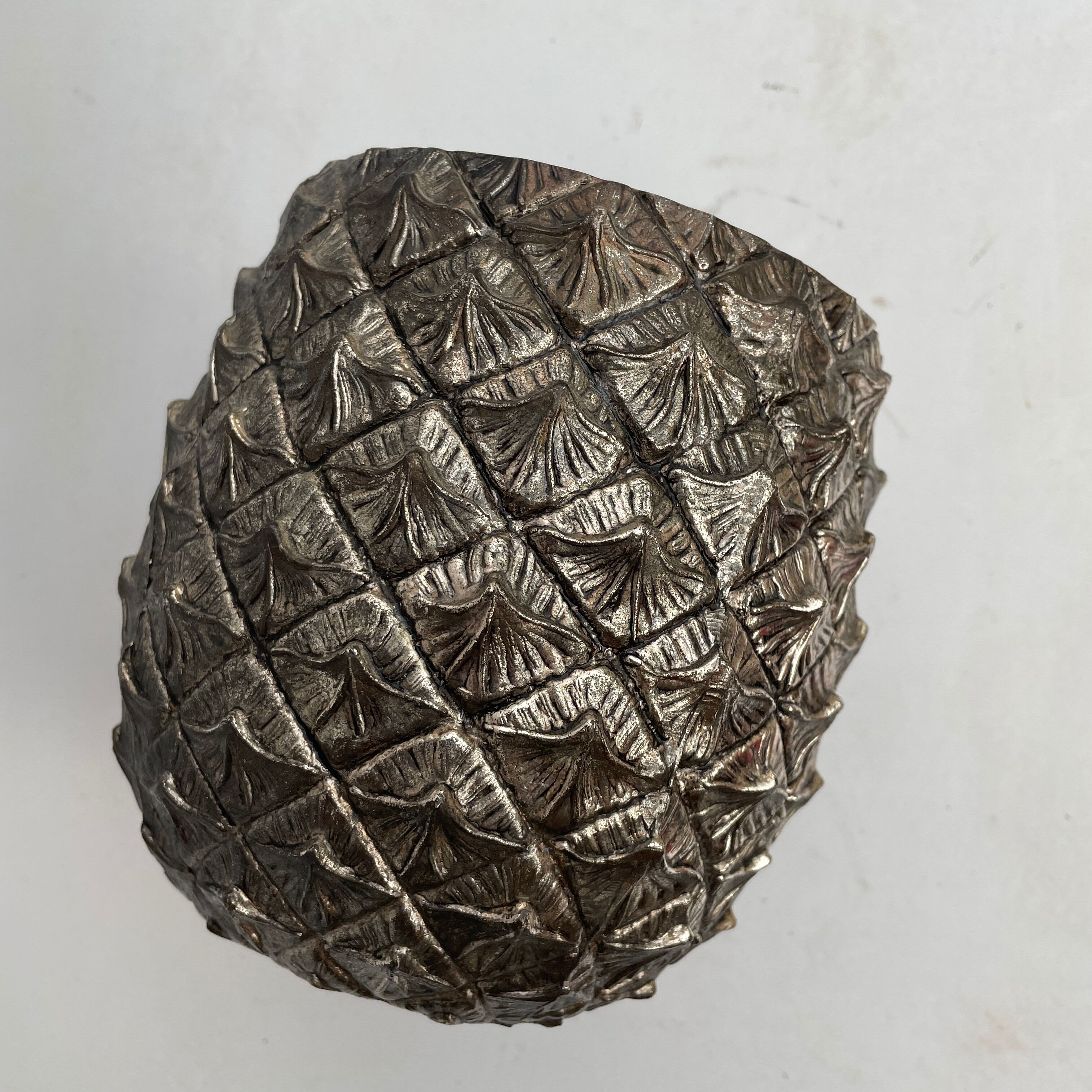 Pineapple Mauro Manetti ce cube tray in silver metal design 1960 M/M vintage