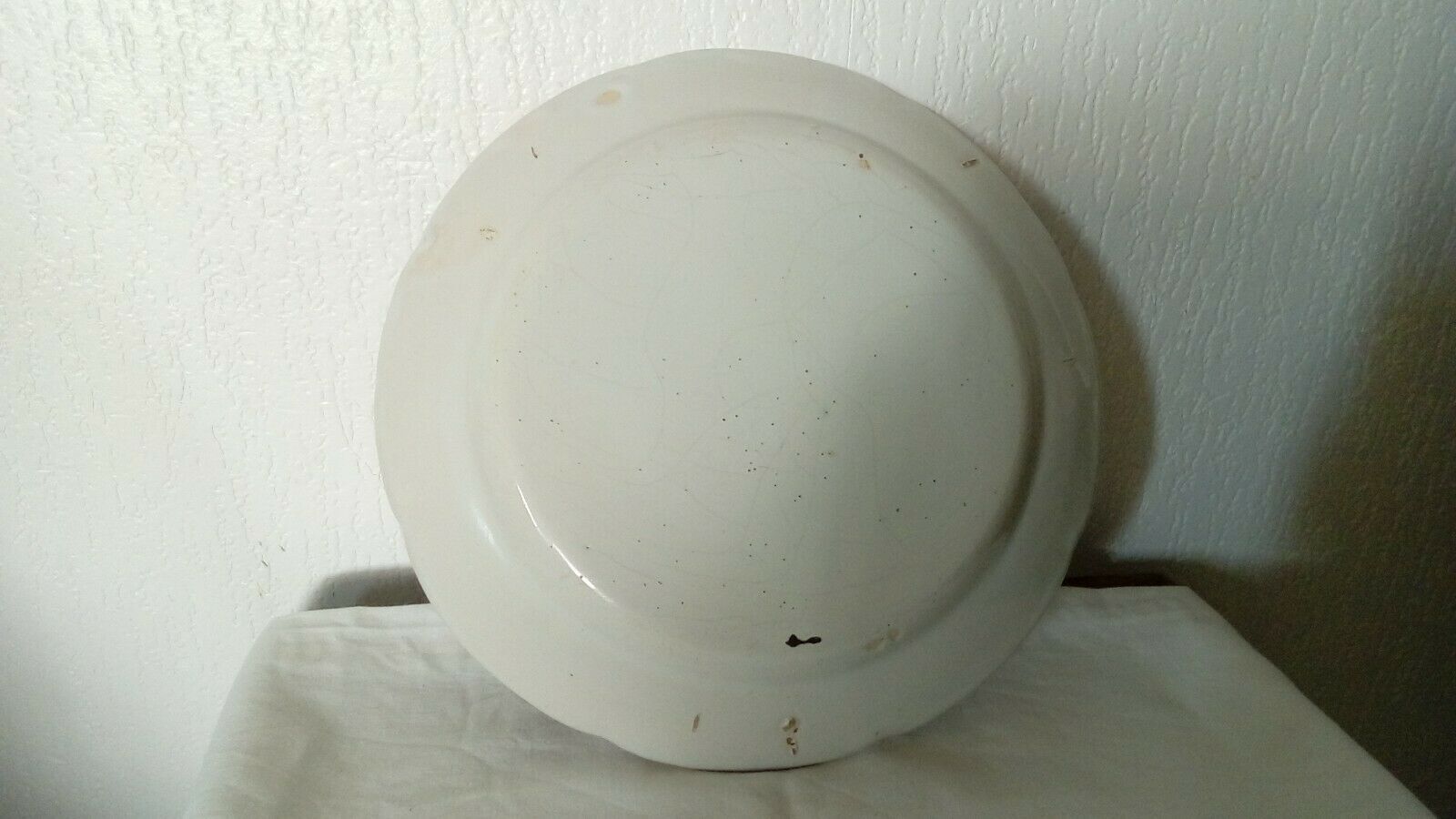 Plate in faience of luneville decor au coq a la barriere 19 eme