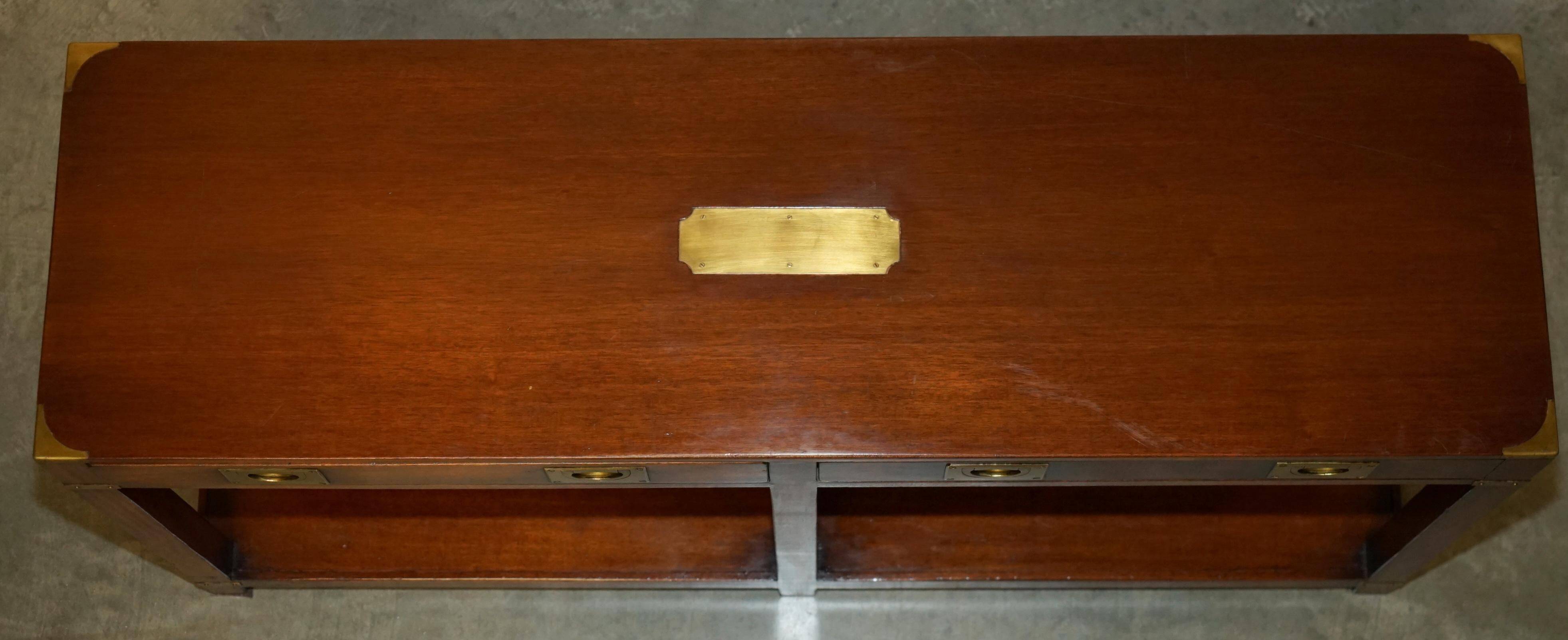 Kennedy Harrods military campaign console with two drawers