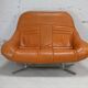 Sofa "space age". Leather, fiberglass, foam, steel. Circa 1970. Orange.