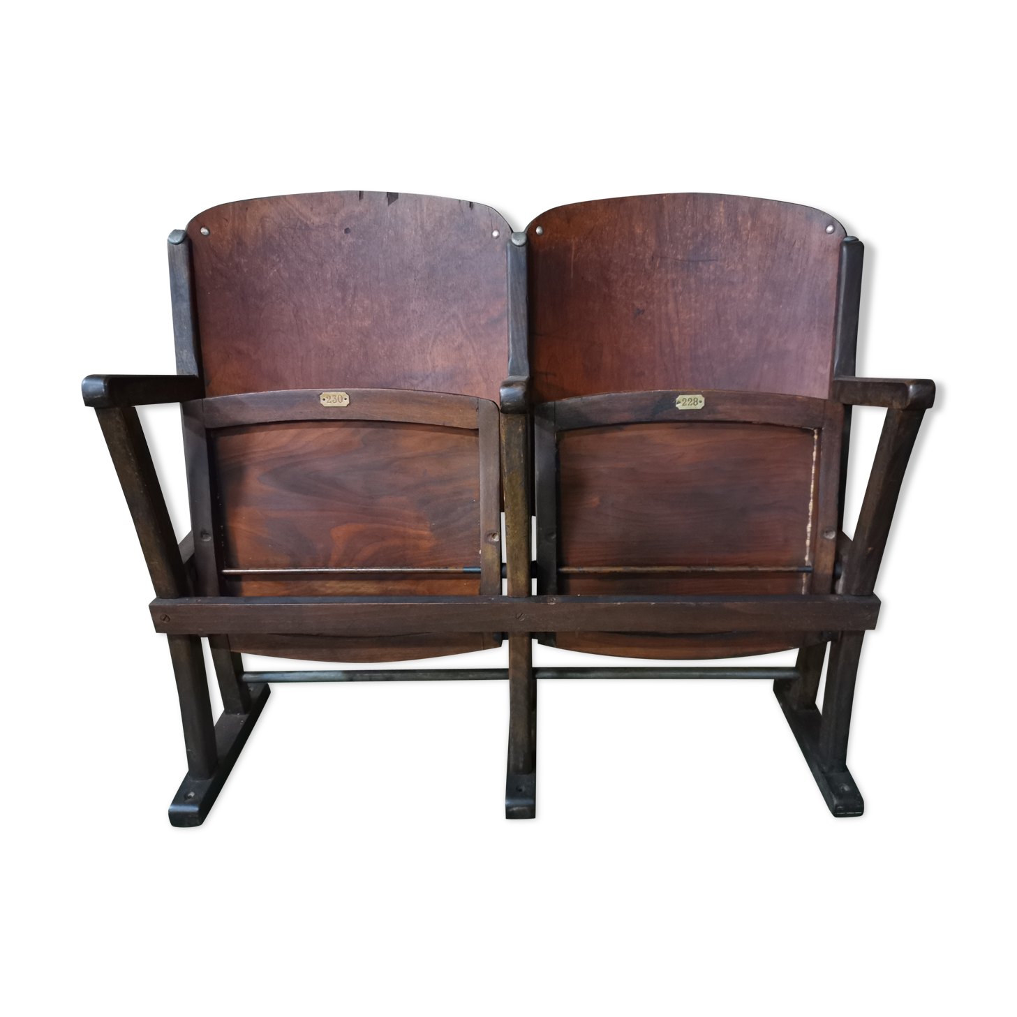 Two-seater strapontin cinema bench