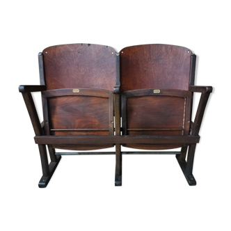 Two-seater strapontin cinema bench