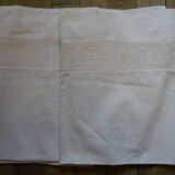 Pair of m monogrammed pillowcases