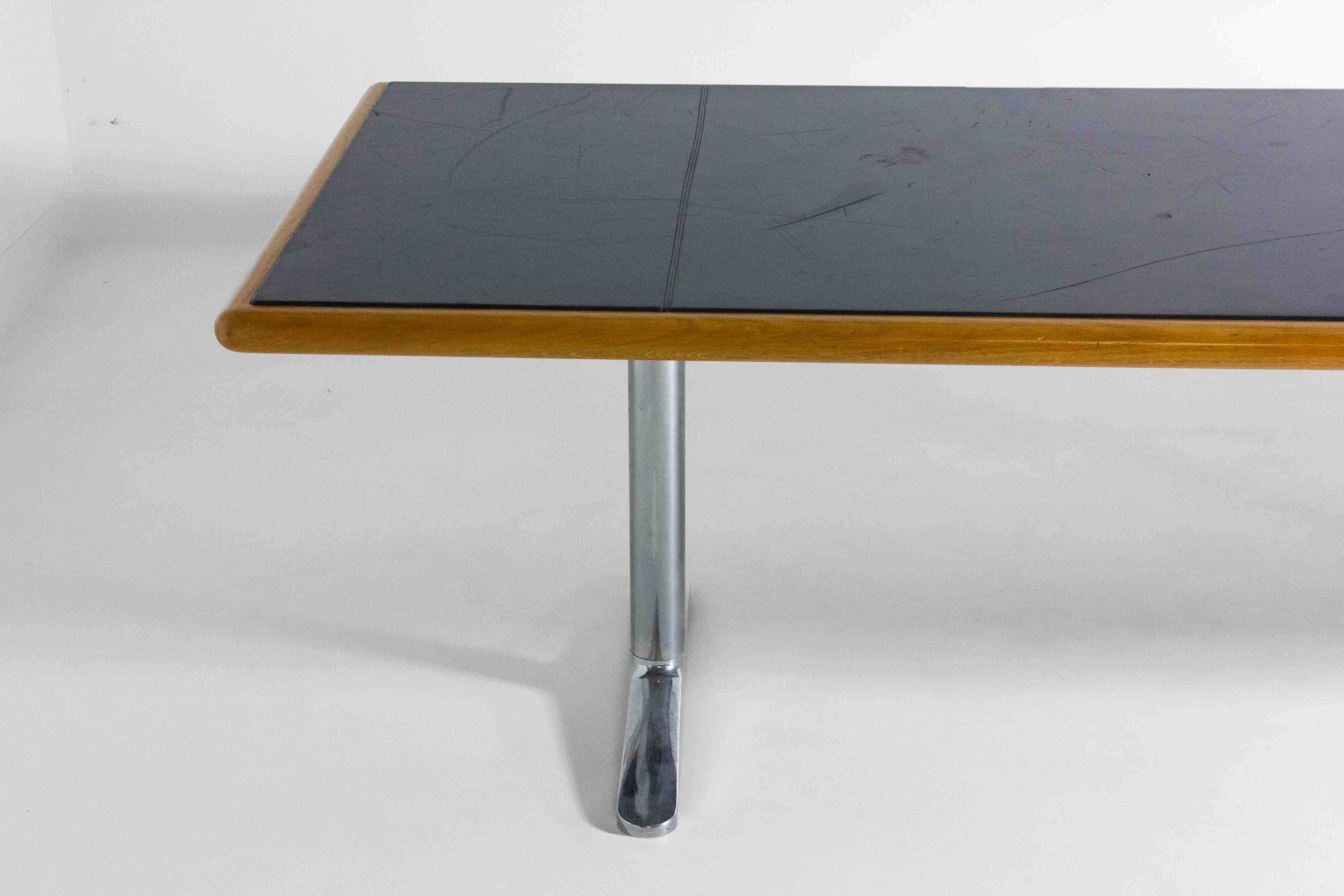 Warren Platner Large Leather Desk by Knoll International, 1973