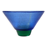 Bowl Glass "Kairo" Lena Hansson - Hadeland Norway Blue & Green 1980