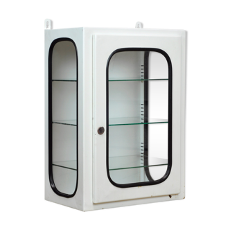 Cabinet de médecine laqué blanc années 1970