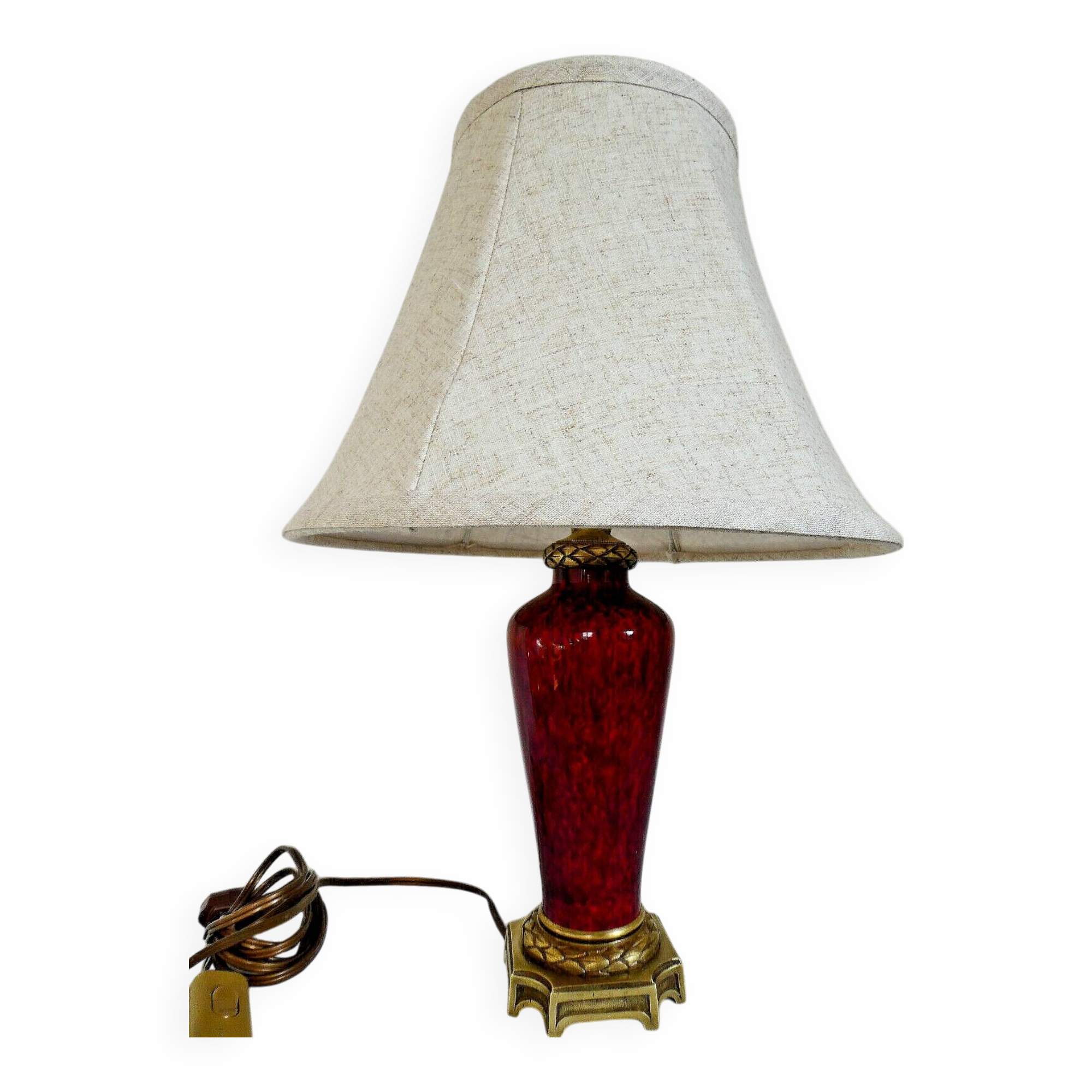 Chinese oxblood porcelain lamp, empire style
