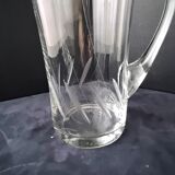 Water decanter, vintage ground glass jug