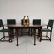 Antique English drop-leaf dining table – Victorian – 8 legs – oval shape – seats 8