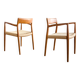 Paire de chaises de salle à manger modèle 57 par Niels O. Møller en teck