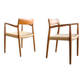 Paire de chaises de salle à manger modèle 57 par Niels O. Møller en teck