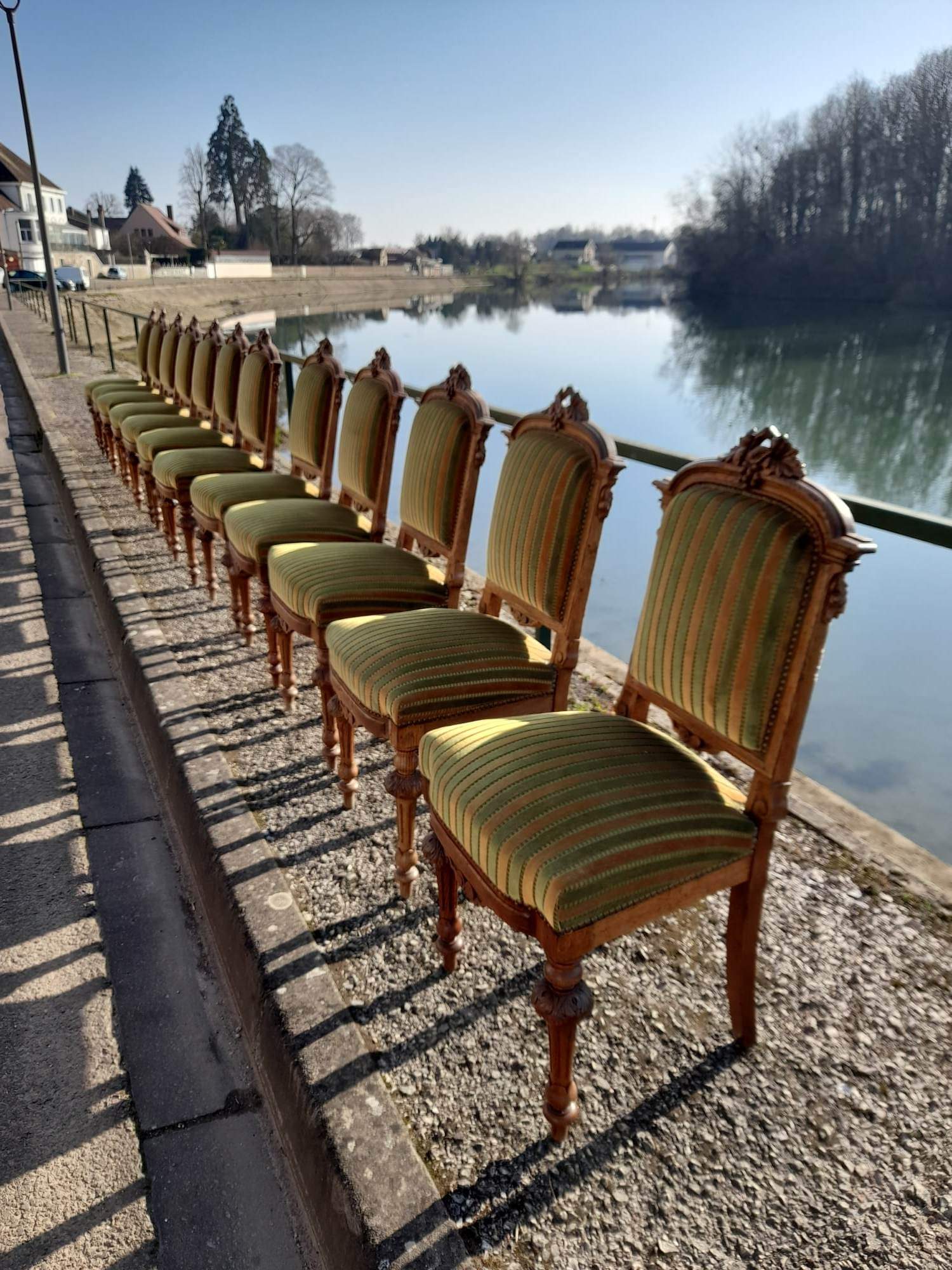 Series of 12 chairs style Henri II Napoleon III