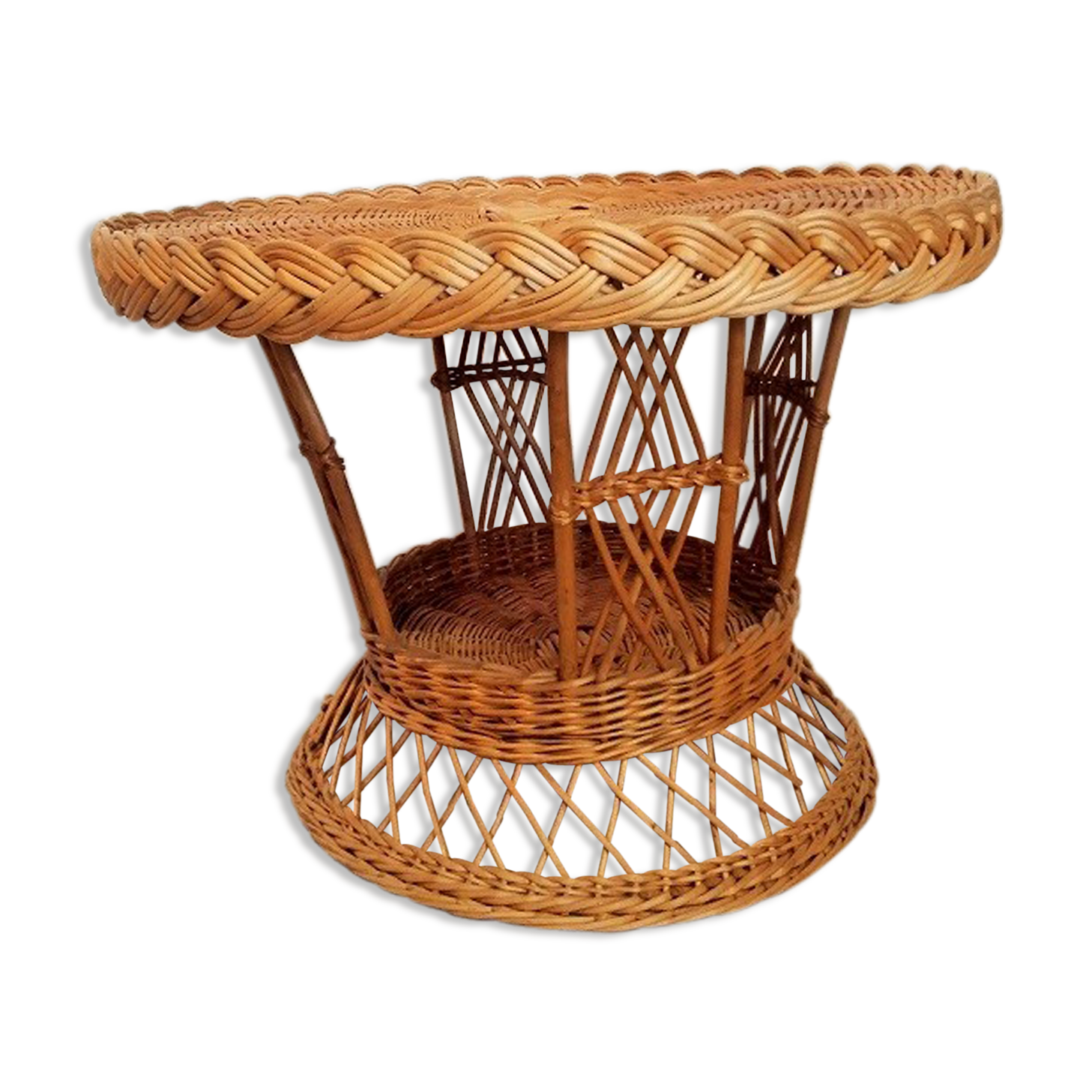 Round coffee table Wicker