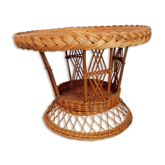 Table basse ronde en osier