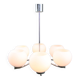 Lustre vintage en chrome et opaline, italie, 1970s