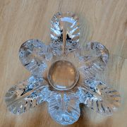Vannes le Chatel coupe vide poche en cristal forme végétale années 50 - 60