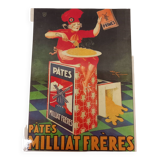 Advertising poster, MILLIAT FRERES, vintage.