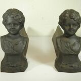 Pair of cast iron fire dogs