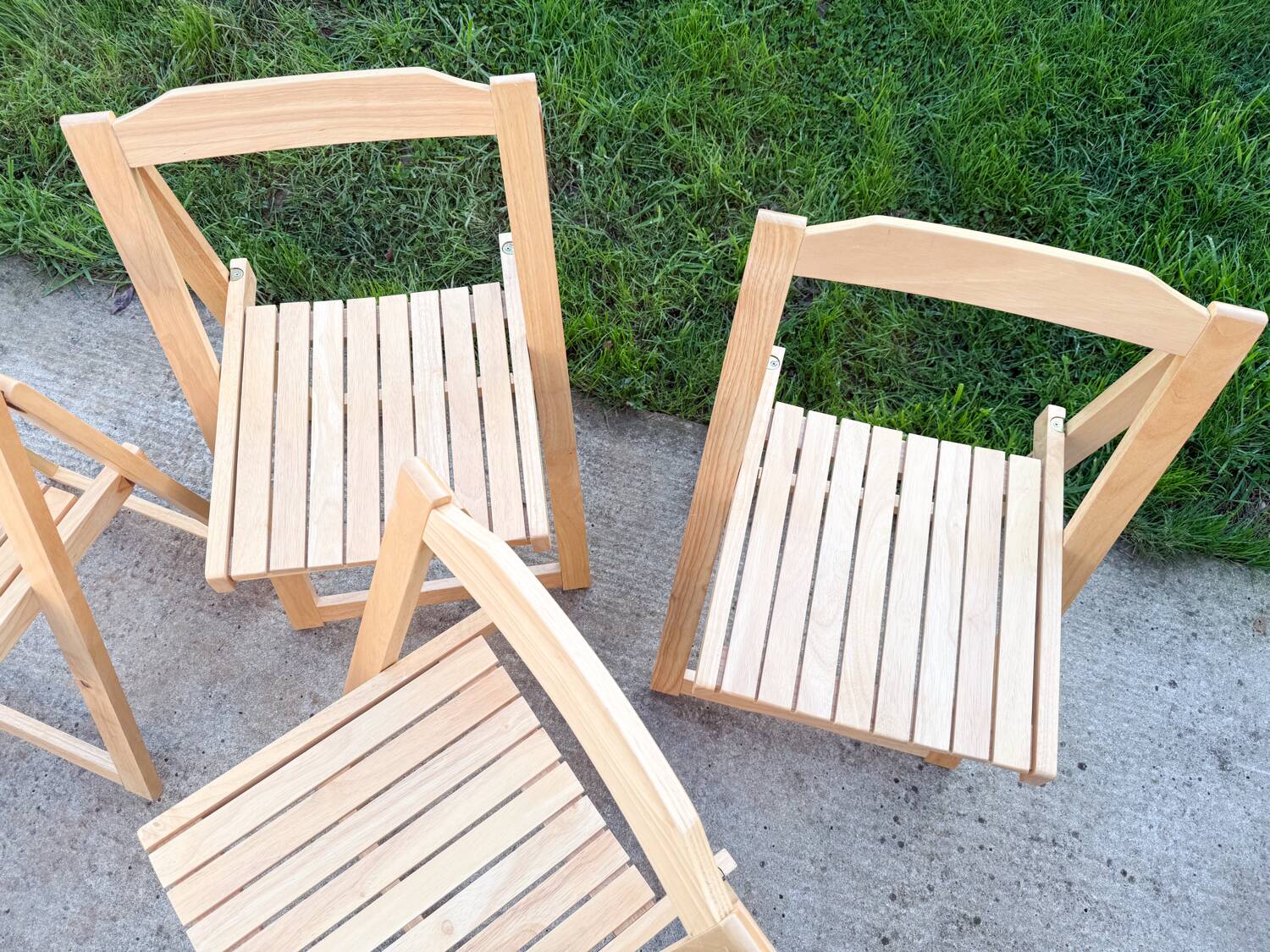 Set of 4 folding chairs by Aldo Jacober, 1970s/80s.