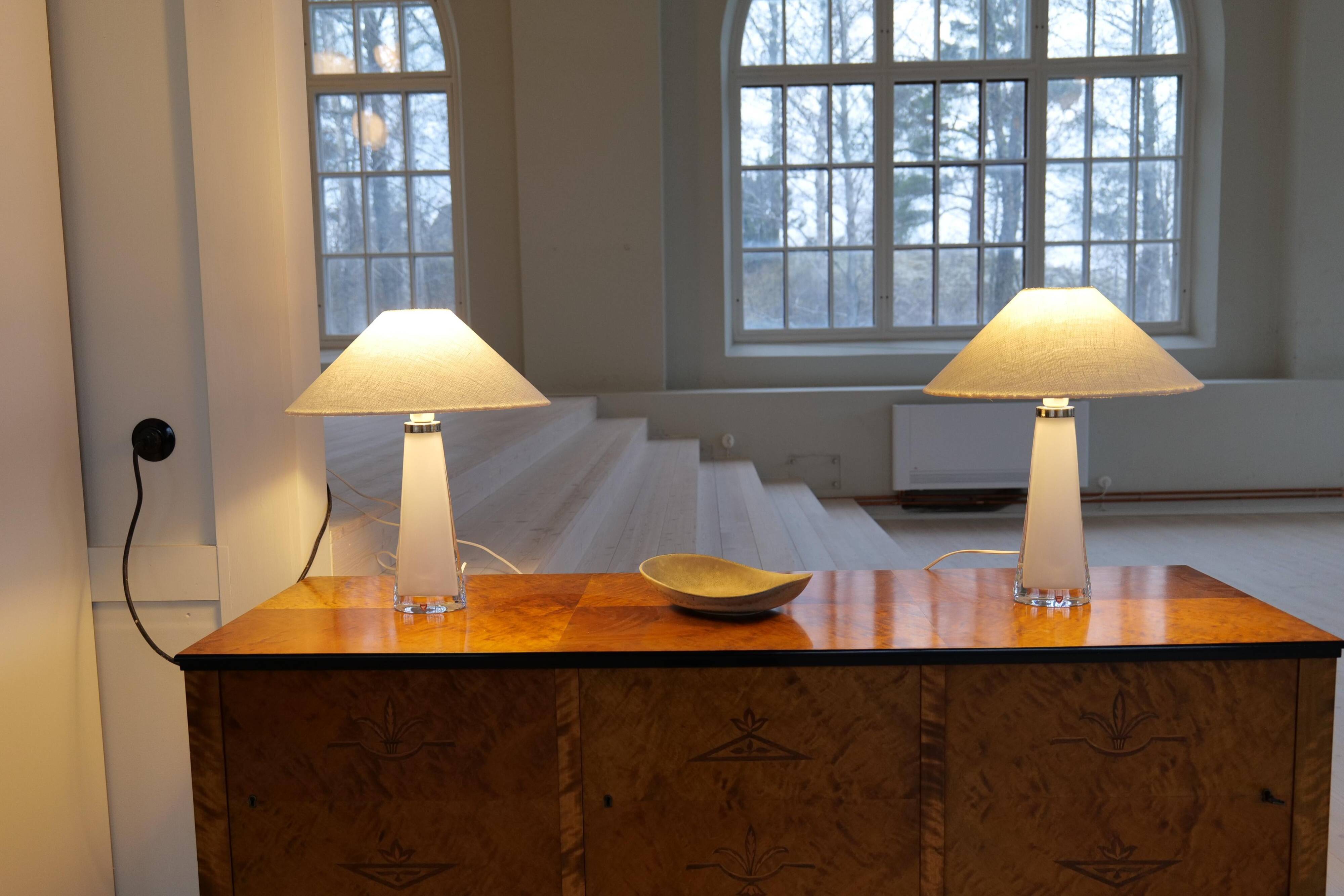Mid-century table lamps by Carl Fagerlund for Orrefors Sweden RD, 1566