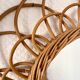 Vintage rattan flower mirror