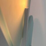 Pair of vintage sandblasted glass wall lights, Italy 1980s