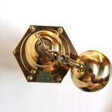 Golden hanging lamp with bevelled glasses