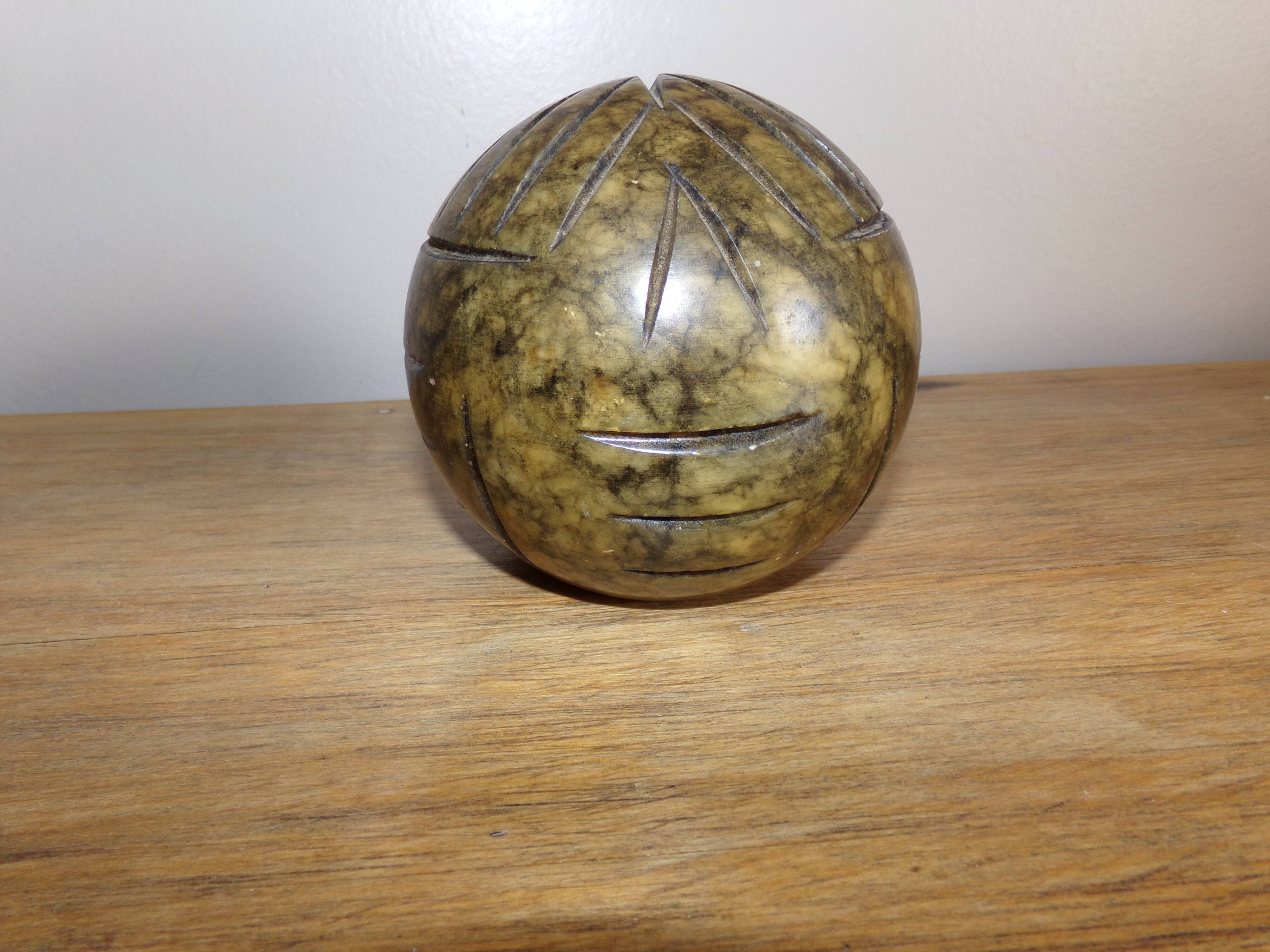 Alabaster paperweight owl head