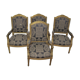 4 armchairs and a gilded wooden sofa Louis XVI style