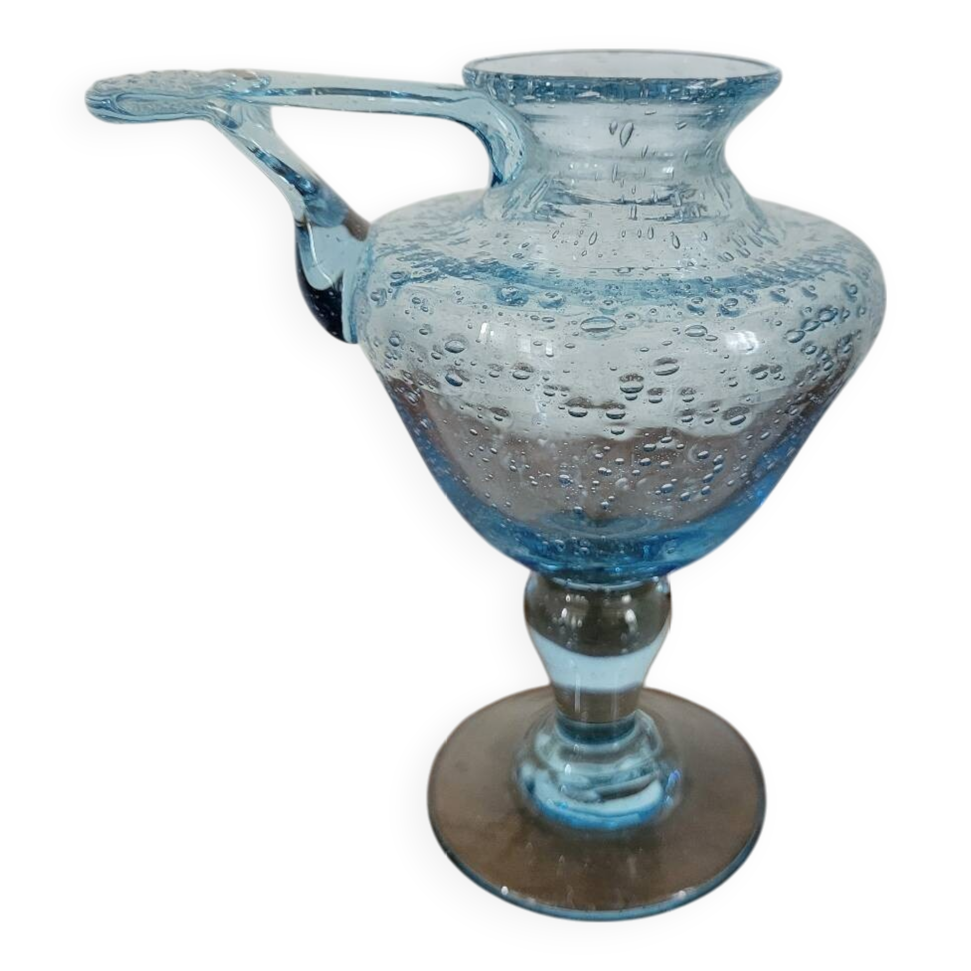 Biot blue candle holder